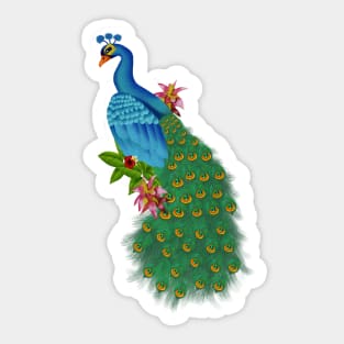 Peacock Tropical Sticker